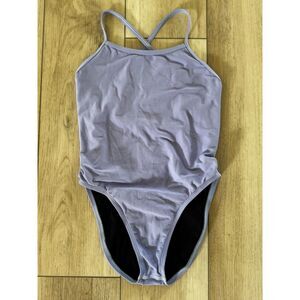 Jolyn Brandon 2 Lavender One Piece Swimsuit Criss Cross Back Sz 30 (4/6) UPF 50